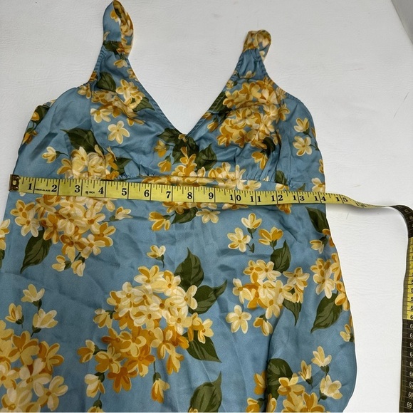 REFORMATION SILK Floral Blue and Yellow Maxi Dress SIZE SMAL - Picture 7 of 11